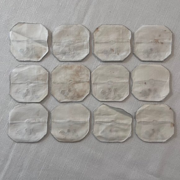 Vintage 1950's Rooster Linen Stemware Coaster Slippers (Set of 12) - Picture 6 of 7